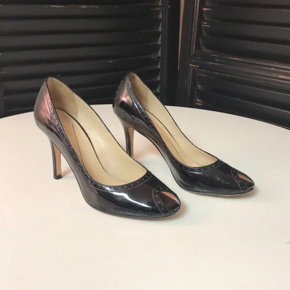 Kate Spade patent leather peep‎ toe heels 7.5 ✨